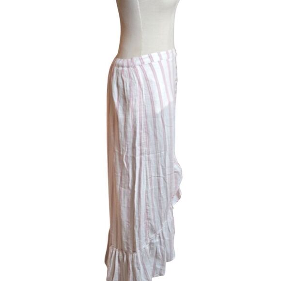 American Eagle White and Red Striped Split Front Maxi Skirt - Picture 4 of 6